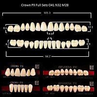 Зубы PX CROWN / EFUCERA, цвет B4, фасон O41/N32/28, полный гарнитур, 28шт. от Дентал-Ист