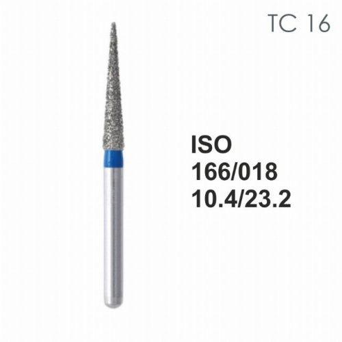 Бор алмазный MANI TC-16 по ISO 166, конус,018х10,4х23,3мм,макс.скорость 300 тыс.об,зерн.S,5шт