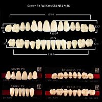 Зубы PX CROWN / EFUCERA, цвет W05, фасон S81/N81/36, полный гарнитур, 28шт. от Дентал-Ист