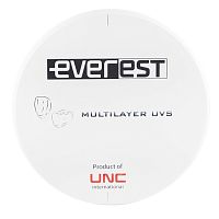 Диск циркониевый Everest Multilayer UVS, размер 98х22 мм, цвет B1, многослойный, для ускоренной синтеризации за 40 минут