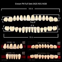 Зубы PX CROWN / EFUCERA, цвет A4, фасон S42S/N31/28, полный гарнитур, 28шт. от Дентал-Ист