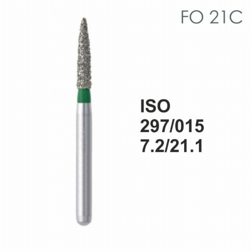 Бор алмазный MANI FO-21С по ISO 297, торпеда,015х7,2х21,1мм,макс.скорость 300 тыс.об,зерн.C,5шт