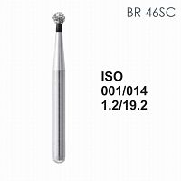 Бор алмазный MANI BR-46SC по ISO 001, шарооб.,014х1,2х19,2мм,макс.скорость 450 тыс.об,зерн.SC,5шт