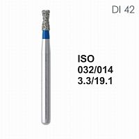 Бор алмазный MANI DI-42 по ISO 032, обр.конус.,014х3,3х19,1мм,макс.скорость 450 тыс.об,зерн.S,5шт