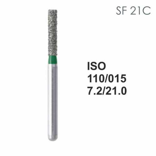 Бор алмазный MANI SF-21С по ISO 110, цилиндр,015х7,2х21,0мм,макс.скорость 300 тыс.об,зерн.C,5шт