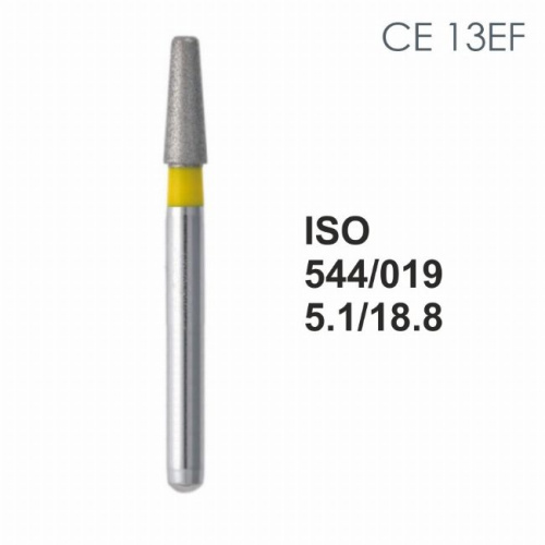 Бор алмазный MANI CE-13EF по ISO 544, конус,019х5,1х18,8мм,макс.скорость 300 тыс.об,зерн.EF,5шт