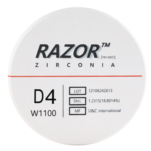 Диск циркониевый Razor 1100, размер 95х16мм, оттенок D4, однослойный