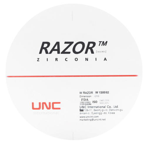 Диск циркониевый Razor 1300, размер 98х18мм, оттенок B2, однослойный