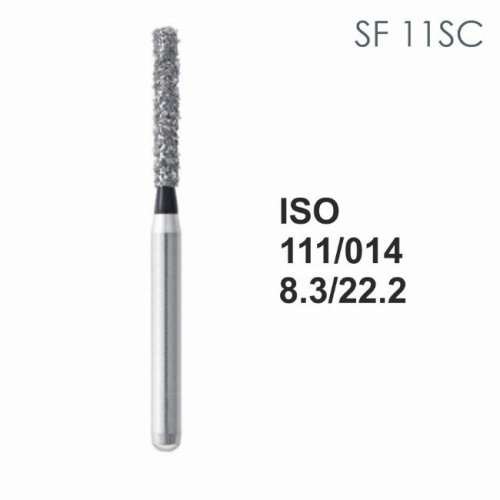 Бор алмазный MANI SF-11SC по ISO 111, цилиндр,014х8,3х22,2мм,макс.скорость 300 тыс.об,зерн.SC,5шт