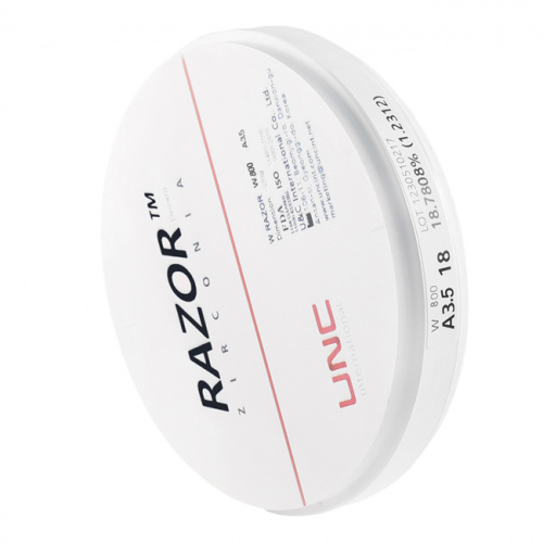 Диск циркониевый Razor 800, однослойный, размер 98х18мм, оттенок A3.5, UNC Inc (Корея) от Дентал-Ист фото 2