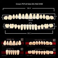 Зубы PX CROWN / EFUCERA, цвет C3, фасон S51/N42/30, полный гарнитур, 28шт. от Дентал-Ист