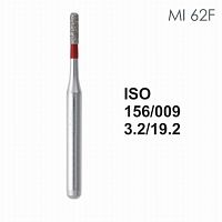 Бор алмазный MANI MI-62F по ISO 156, цилиндр,009х3,2х19,2мм,макс.скорость 300 тыс.об,зерн.F,5шт