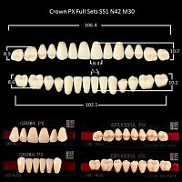 Зубы PX CROWN / EFUCERA, цвет A1, фасон S51/N42/30, полный гарнитур, 28шт. от Дентал-Ист