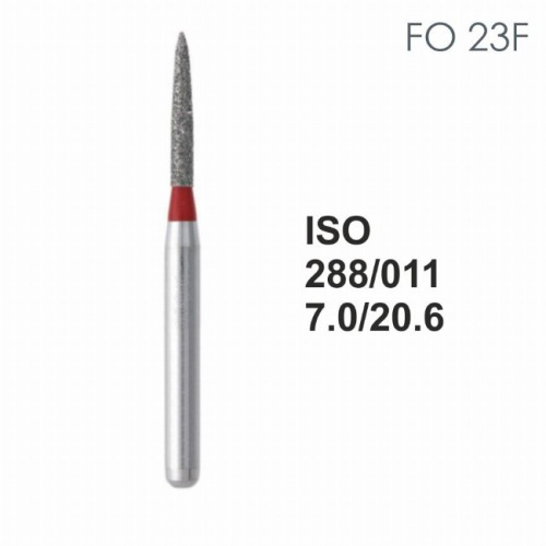 Бор алмазный MANI FO-23F по ISO 288, торпеда,011х7,0х20,6мм,макс.скорость 450 тыс.об,зерн.F,5шт