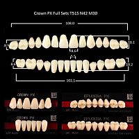 Зубы PX CROWN / EFUCERA, цвет C2, фасон T51S/N42/30, полный гарнитур, 28шт. от Дентал-Ист