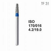 Бор алмазный MANI TF-31 по ISO 170, конус,016х4,2х19,0мм,макс.скорость 450 тыс.об,зерн.S,5шт