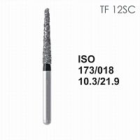 Бор алмазный MANI TF-12SC по ISO 173, конус,018х10,3х21,9мм,макс.скорость 300 тыс.об,зерн.SC,5шт