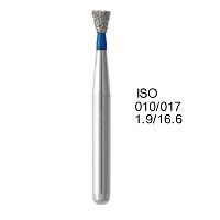 Бор алмазный MANI SI-S48 по ISO 010, об.конус,017х1,6х16,6мм,макс.скорость 450 тыс.об,зерн.S,5шт