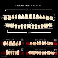 Зубы PX CROWN / EFUCERA, цвет A1, фасон C61/N61S/34, полный гарнитур, 28шт. от Дентал-Ист