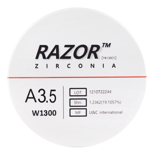 Диск циркониевый Razor 1300, размер 98х25мм, оттенок A3.5, однослойный