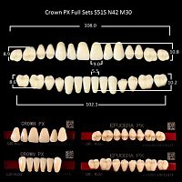 Зубы PX CROWN / EFUCERA, цвет B3, фасон S51S/N42/30, полный гарнитур, 28шт. от Дентал-Ист