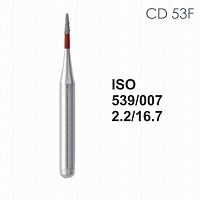 Бор алмазный MANI CD-53F по ISO 539, иглооб.,007х2,2х16,7мм,макс.скорость 300 тыс.об,зерн.F,5шт