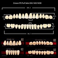 Зубы PX CROWN / EFUCERA, цвет D3, фасон O41/N32/28, полный гарнитур, 28шт. от Дентал-Ист