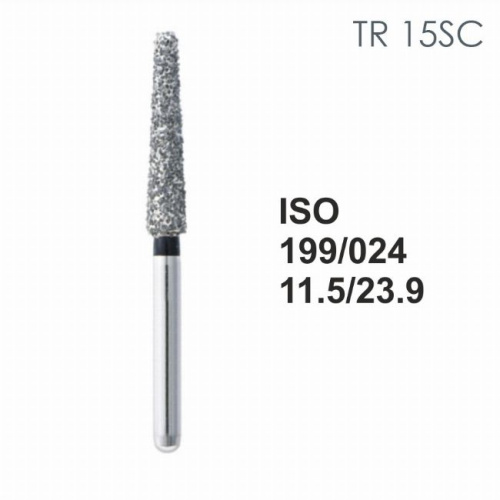 Бор алмазный MANI TR-15SC по ISO 199, конус,024х11,5х23,9мм,макс.скорость 300 тыс.об,зерн.SC,5шт