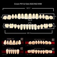 Зубы PX CROWN / EFUCERA, цвет D2, фасон S52S/N42/30, полный гарнитур, 28шт.