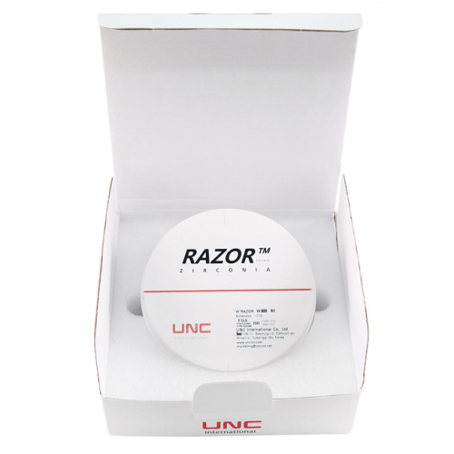 Диск циркониевый Razor 800, однослойный, размер 98х30мм, оттенок B2, UNC Inc (Корея) от Дентал-Ист фото 8
