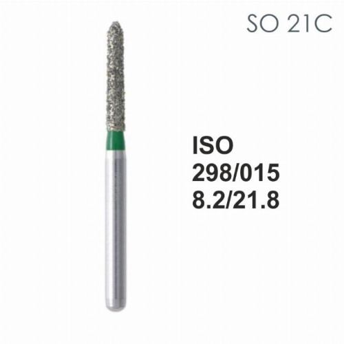 Бор алмазный MANI SO-21C по ISO 298, торпеда,015х8,2х21,8мм,макс.скорость 300 тыс.об,зерн.C,5шт