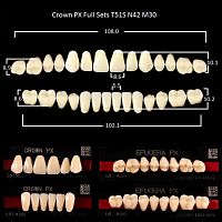 Зубы PX CROWN / EFUCERA, цвет A3,5, фасон T51S/N42/30, полный гарнитур, 28шт. от Дентал-Ист