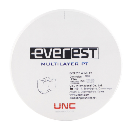 Диск циркониевый Everest  Multilayer PT, многослойный, размер 98х25мм, оттенок B3, UNC Inc (Корея)