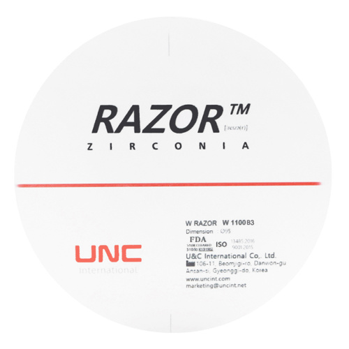 Диск циркониевый Razor 1100, размер 95х12мм, оттенок B3, однослойный