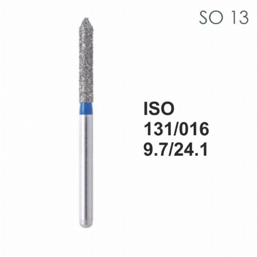 Бор алмазный MANI SO-13 по ISO 131, цилиндр,016х9,7х24,1мм,макс.скорость 300 тыс.об,зерн.S,5шт