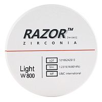 Диск циркониевый Razor 800, однослойный, размер 98х18мм, оттенок Light, UNC Inc (Корея) от Дентал-Ист