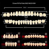 Зубы PX CROWN / EFUCERA, цвет D2, фасон S61S/N61S/34, полный гарнитур, 28шт. от Дентал-Ист