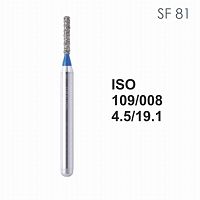Бор алмазный MANI SF-81 по ISO 109, цилиндр,008х4,5х19,1мм,макс.скорость 300 тыс.об,зерн.S,5шт