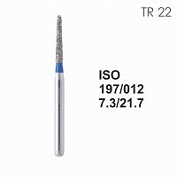 Бор алмазный MANI TR-22 по ISO 197, конус,012х7,3х21,7мм,макс.скорость 450 тыс.об,зерн.S,5шт