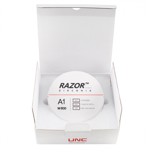 Диск циркониевый Razor 800, однослойный Zirconzahn, 95х25мм, A1, UNC Inc (Корея) от Дентал-Ист фото 8