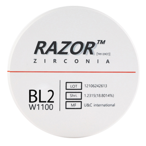 Диск циркониевый Razor 1100, размер 98х16мм, оттенок BL2, однослойный