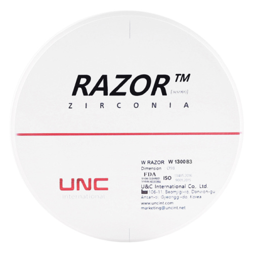 Диск циркониевый Razor 1300, размер 98х14мм, оттенок B3, однослойный