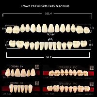 Зубы PX CROWN / EFUCERA, цвет A3,5, фасон T41S/N42/28, полный гарнитур, 28шт. от Дентал-Ист