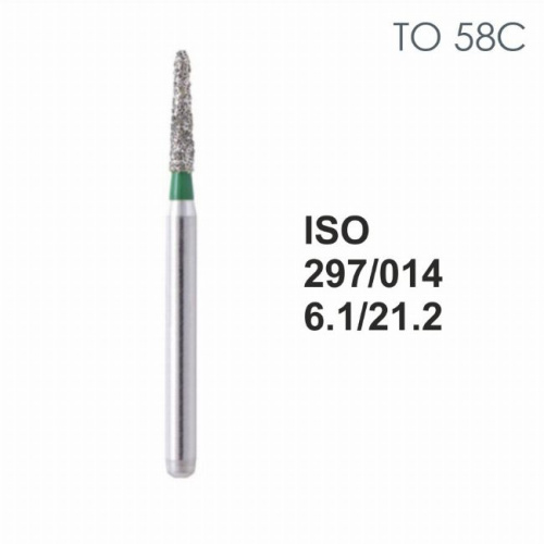 Бор алмазный MANI TO-58C по ISO 297, торпеда,014х6,1х21,2мм,макс.скорость 300 тыс.об,зерн.C,5шт