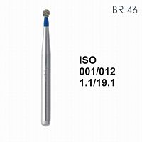 Бор алмазный MANI BR-46 по ISO 001, шарооб.,012х1,1х19,1мм,макс.скорость 450 тыс.об,зерн.S,5шт