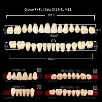 Зубы PX CROWN / EFUCERA, цвет D@, фасон C41/N41/32, полный гарнитур, 28шт. от Дентал-Ист