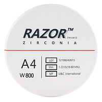 Диск циркониевый Razor 800, однослойный Zirconzahn, 95х16мм, A4, UNC Inc (Корея)