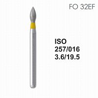 Бор алмазный MANI FO-32EF по ISO 257, почка,016х3,6х19,5мм,макс.скорость 450 тыс.об,зерн.EF,5шт
