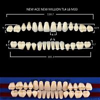 Зубы NEW ACE/NEW MILLION, цвет B3, фасон TL4/L6/M33, полный гарнитур, 28шт. от Дентал-Ист