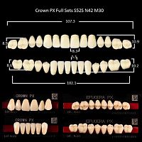 Зубы PX CROWN / EFUCERA, цвет A3,5, фасон S52S/N42/30, полный гарнитур, 28шт. от Дентал-Ист